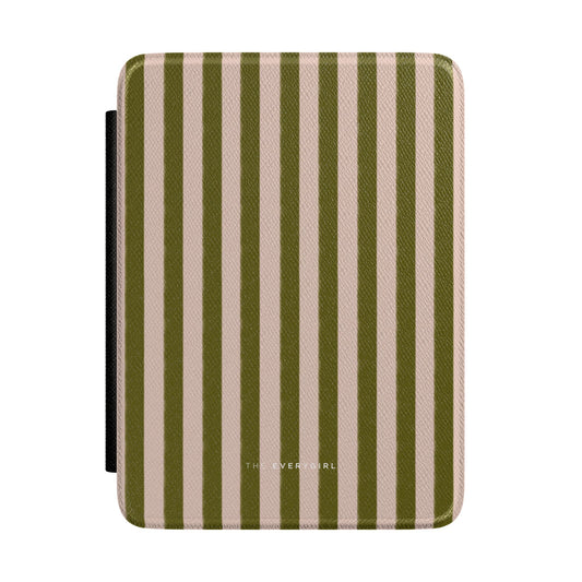 Pink and Green Stripped Kindle Case