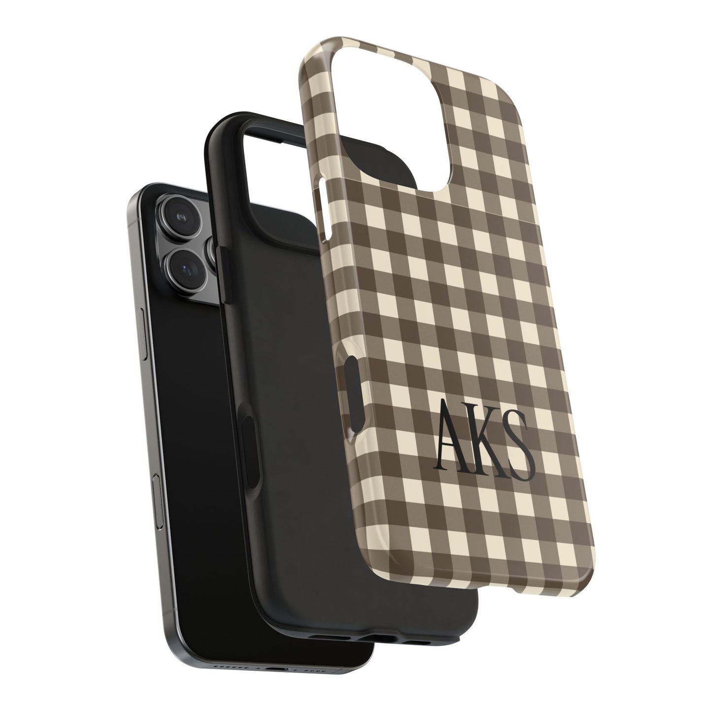 Customizable Brown Gingham Phone Case