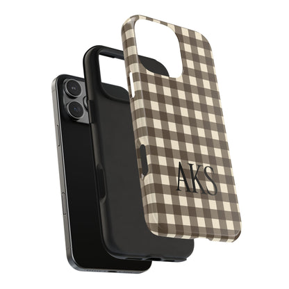 Customizable Brown Gingham Phone Case