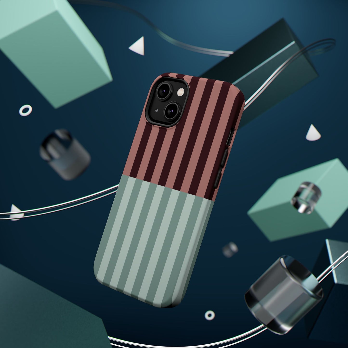 Burgundy and Blue Stripe Phone Case