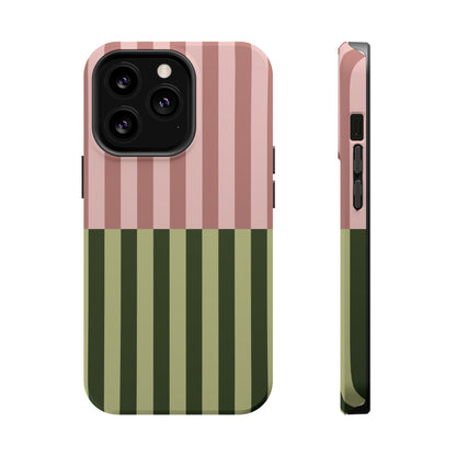 Pink & Green Stripe Phone Case