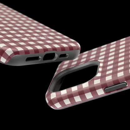 Burgundy Gingham Phone Case