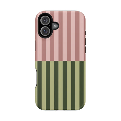 Pink & Green Stripe Phone Case