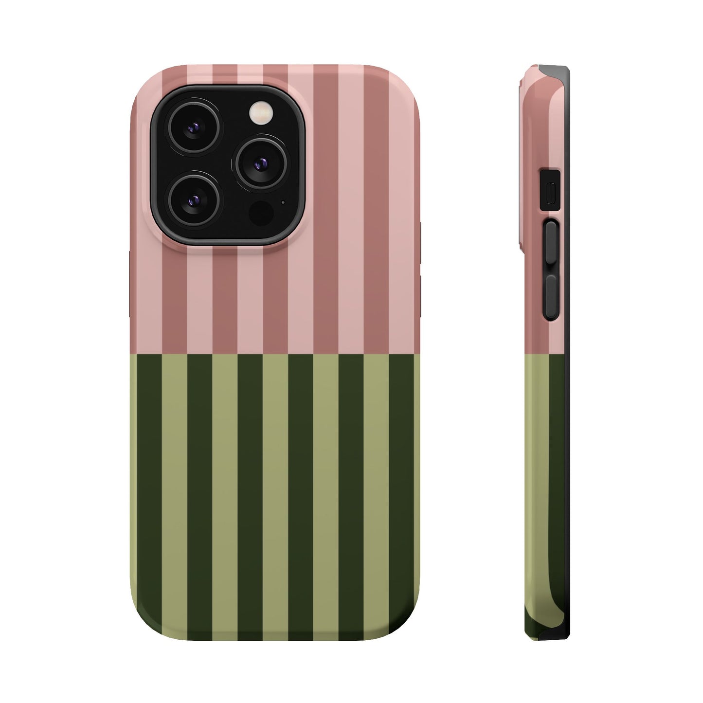 Pink & Green Stripe Phone Case
