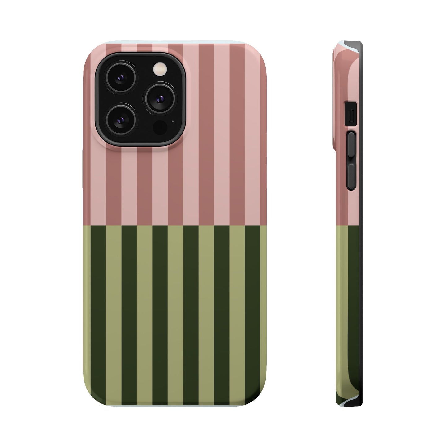Pink & Green Stripe Phone Case