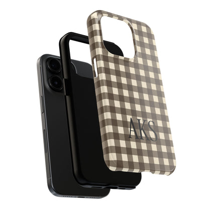 Customizable Brown Gingham Phone Case