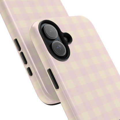 Customizable Pink & Yellow Gingham Phone Case