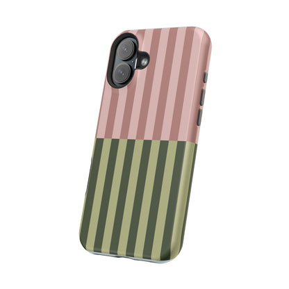 Pink & Green Stripe Phone Case