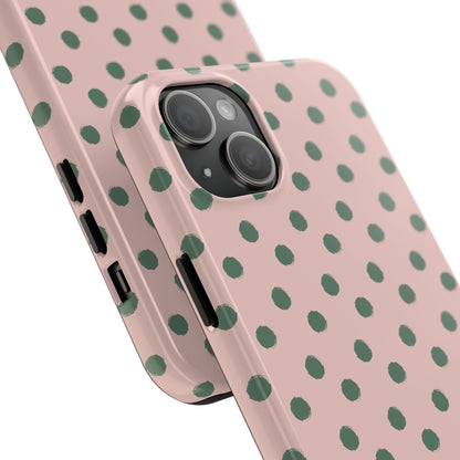 West Coast – Pink & Green Polka Dots Phone Case