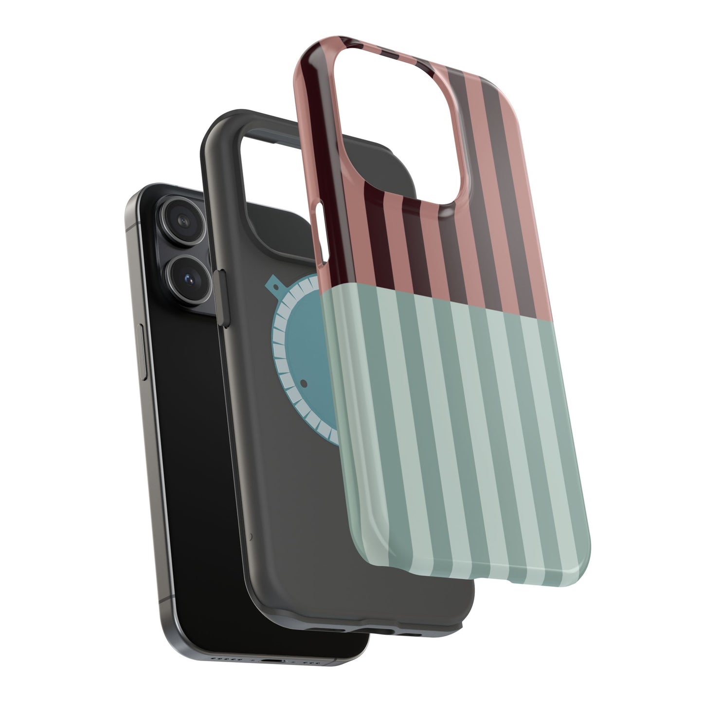 Burgundy and Blue Stripe Phone Case
