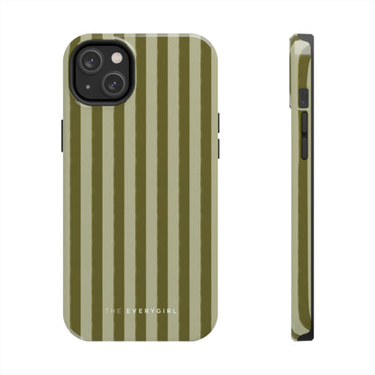 Tone on Tone Green Stripes IPhone Case