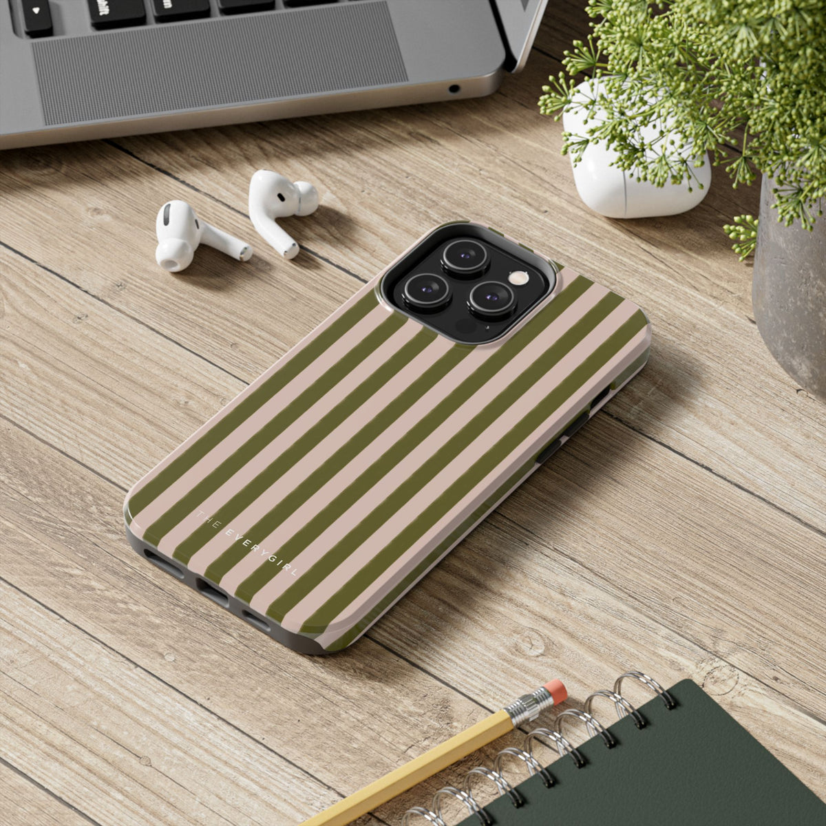 Green & Pink Stripes IPhone Case