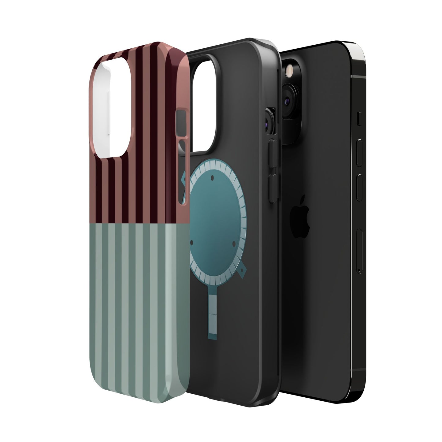 Burgundy and Blue Stripe Phone Case