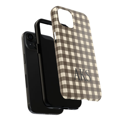 Customizable Brown Gingham Phone Case