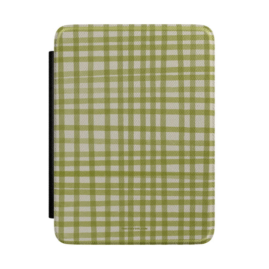 Green Gingham Kindle Case
