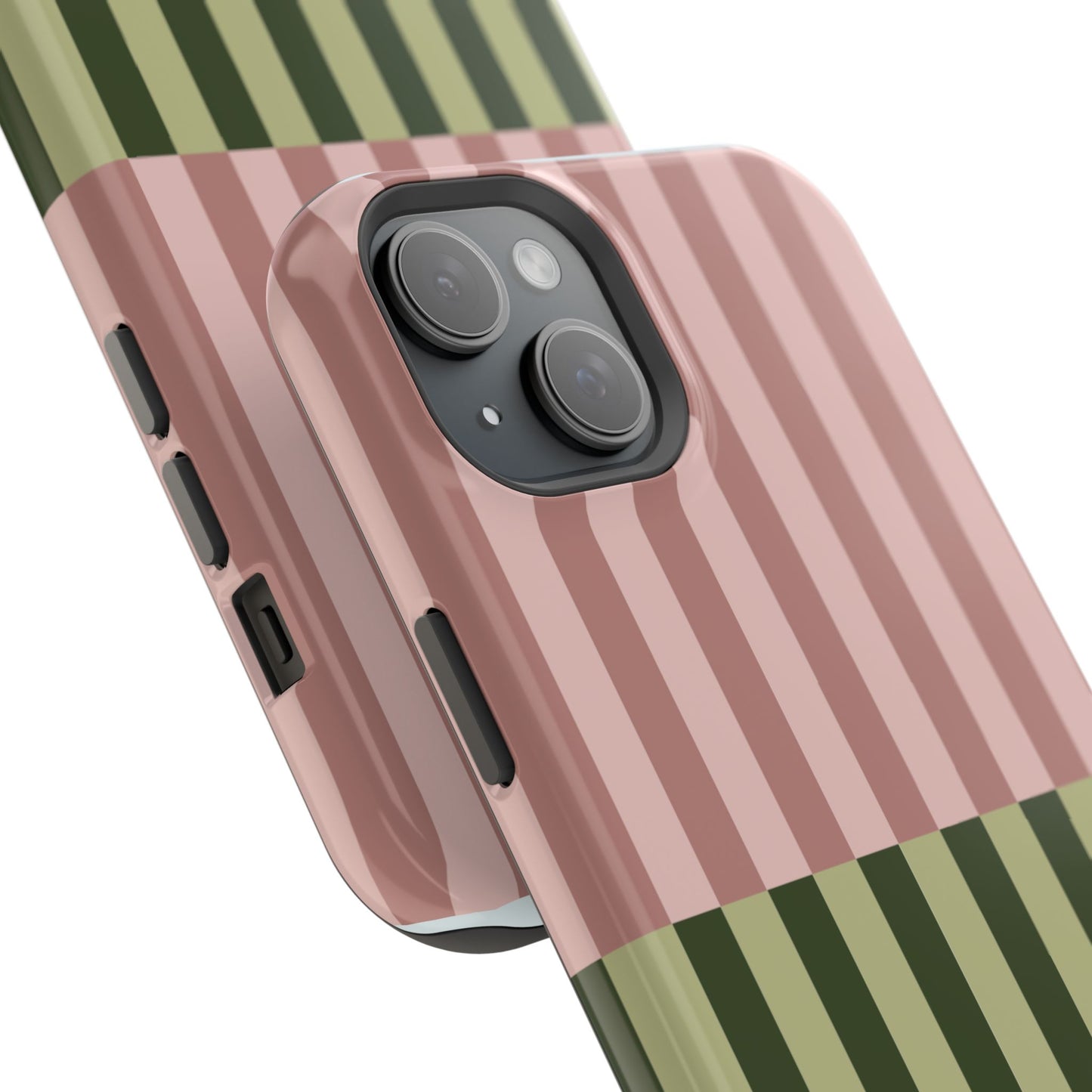 Pink & Green Stripe Phone Case