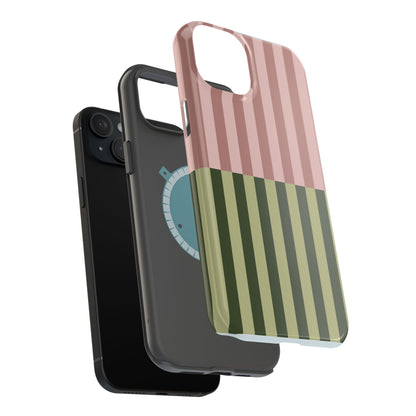 Pink & Green Stripe Phone Case