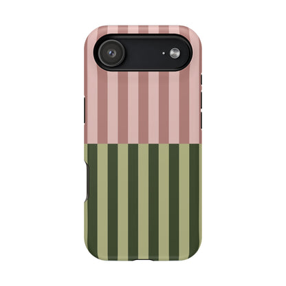 Pink & Green Stripe Phone Case