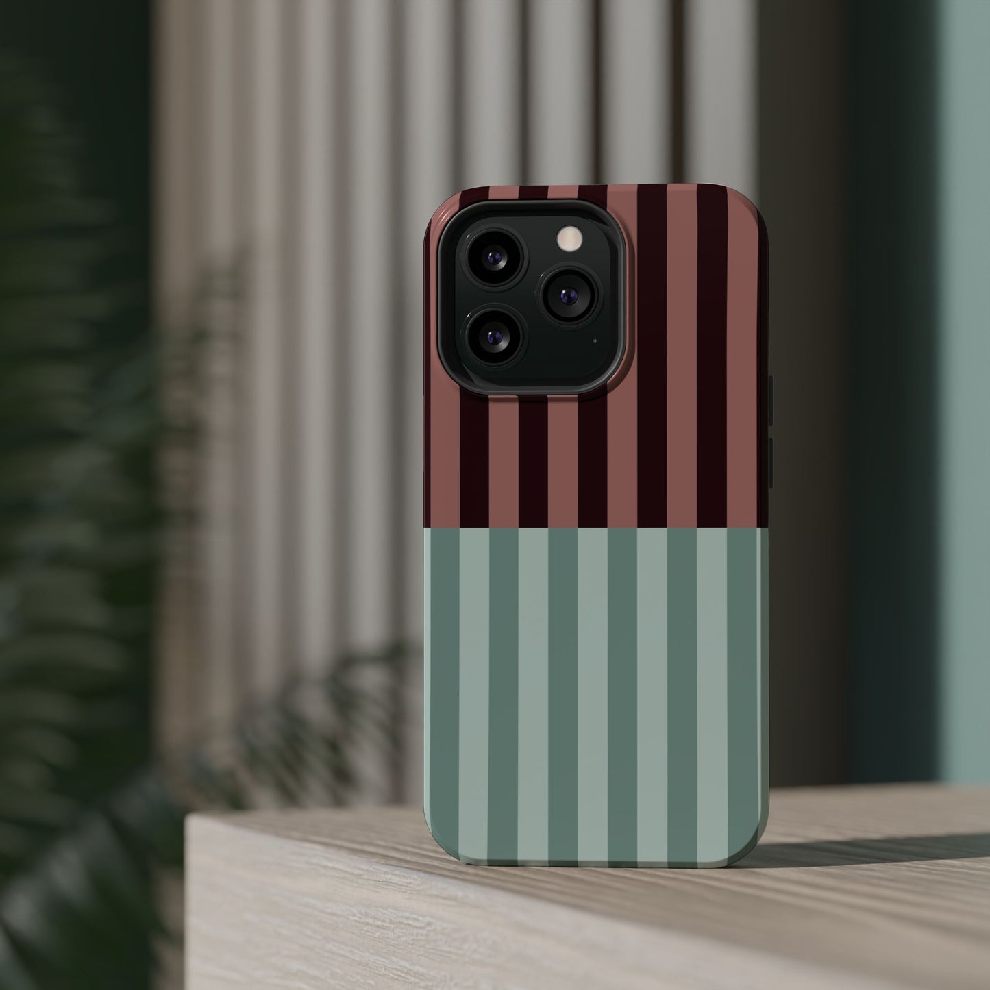 Burgundy and Blue Stripe Phone Case