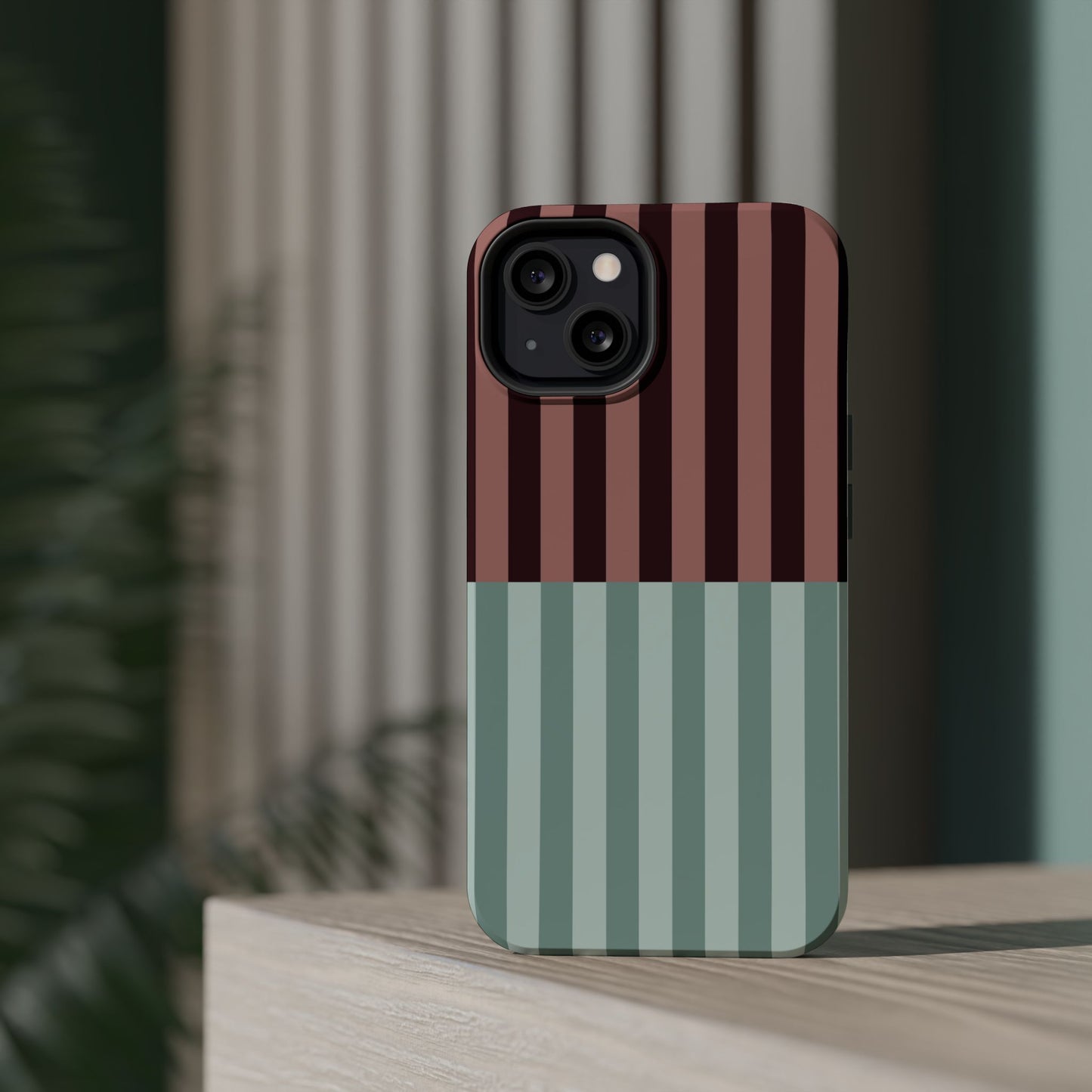 Burgundy and Blue Stripe Phone Case