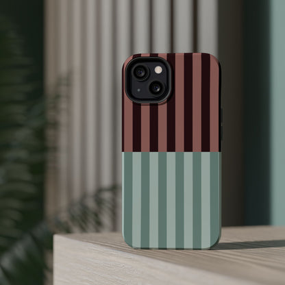 Burgundy and Blue Stripe Phone Case
