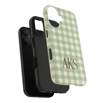 Customizable Green Gingham Phone Case