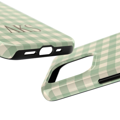 Customizable Green Gingham Phone Case