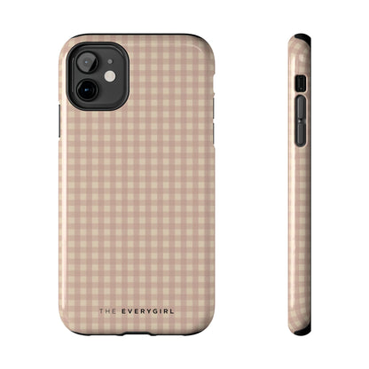 Neutral Blush Gingham IPhone Case