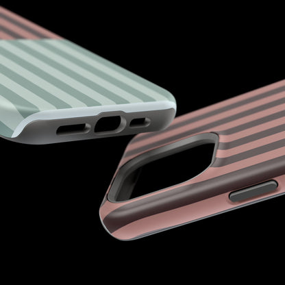 Burgundy and Blue Stripe Phone Case