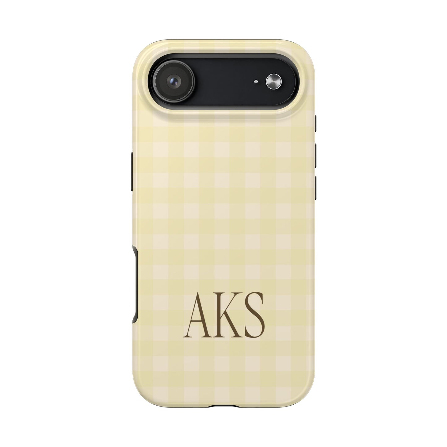 Customizable Yellow Gingham Phone Case