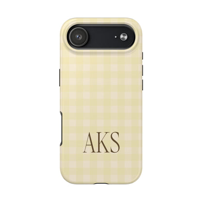 Customizable Yellow Gingham Phone Case