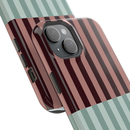 Burgundy and Blue Stripe Phone Case