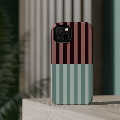 Burgundy and Blue Stripe Phone Case