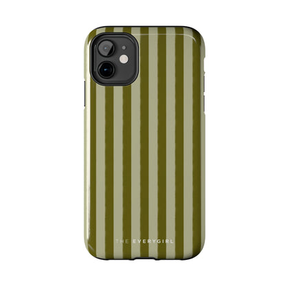 Tone on Tone Green Stripes IPhone Case