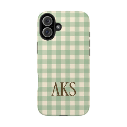 Customizable Green Gingham Phone Case