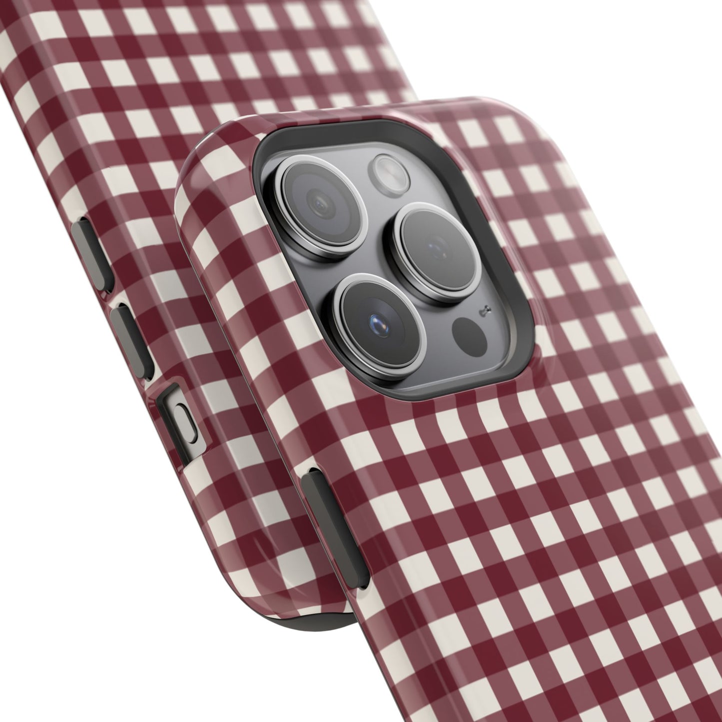 Burgundy Gingham Phone Case