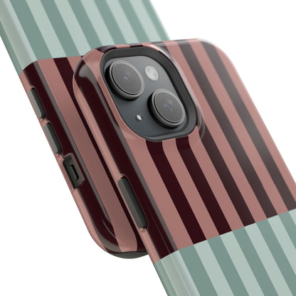 Burgundy and Blue Stripe Phone Case