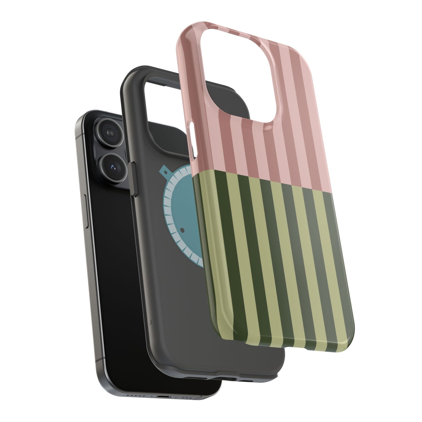 Pink & Green Stripe Phone Case