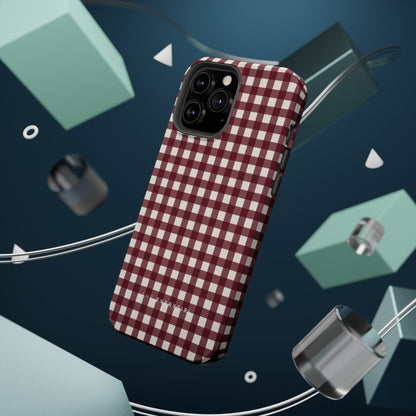 Burgundy Gingham Phone Case
