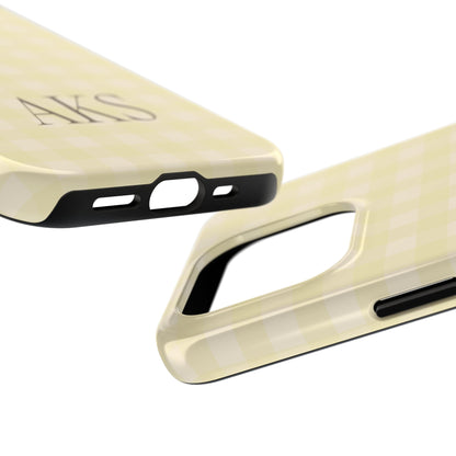 Customizable Yellow Gingham Phone Case