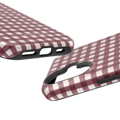 Burgundy Gingham Phone Case