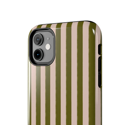 Green & Pink Stripes IPhone Case
