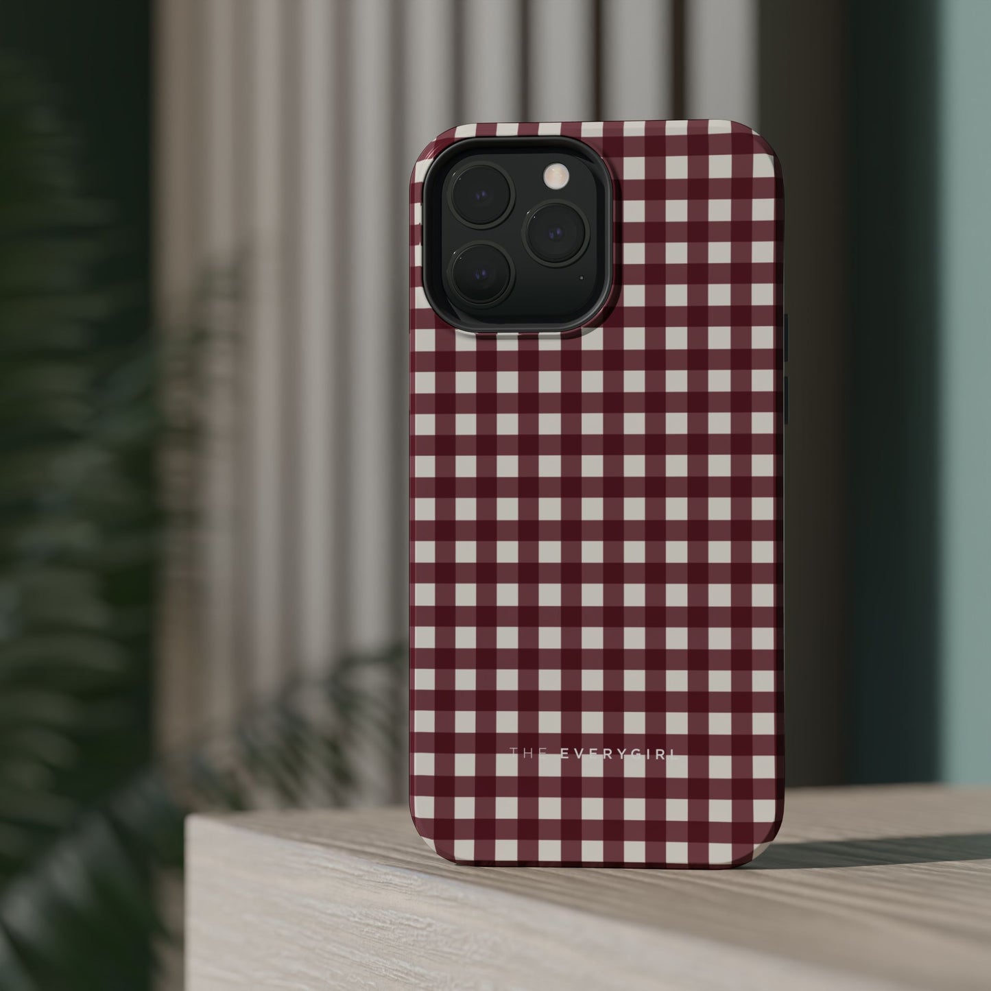 Burgundy Gingham Phone Case