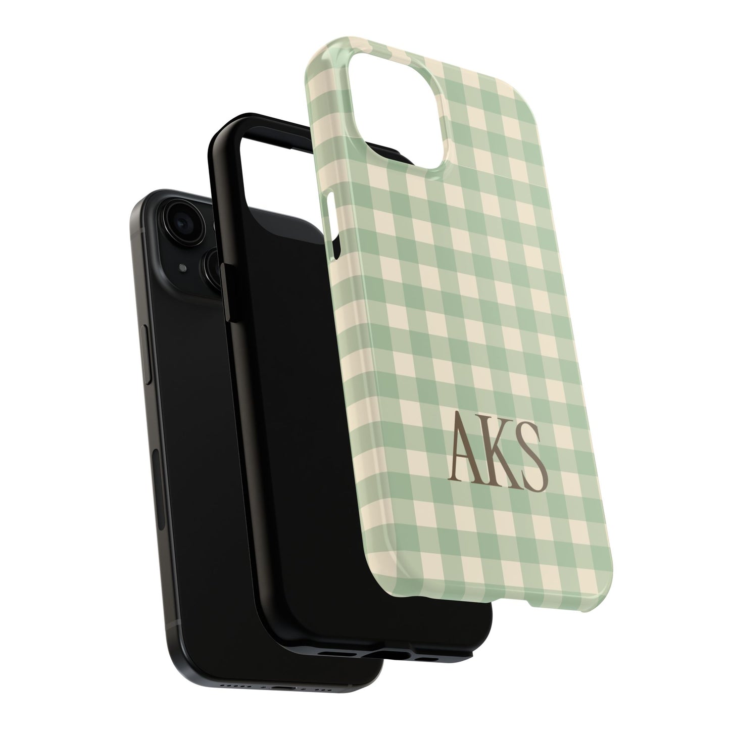 Customizable Green Gingham Phone Case