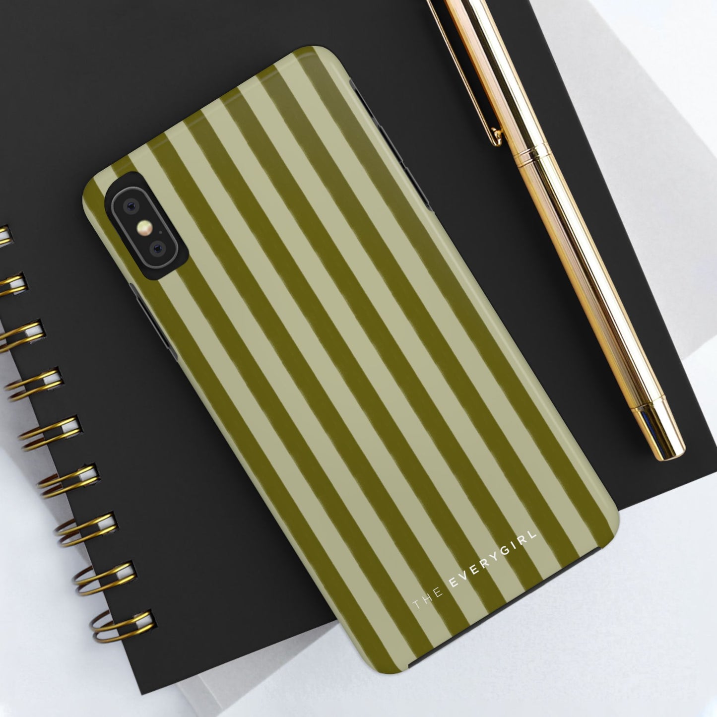 Tone on Tone Green Stripes IPhone Case