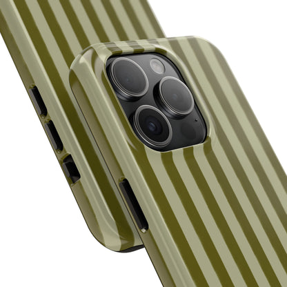 Tone on Tone Green Stripes IPhone Case