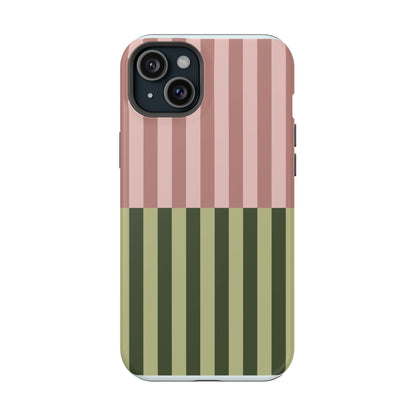 Pink & Green Stripe Phone Case