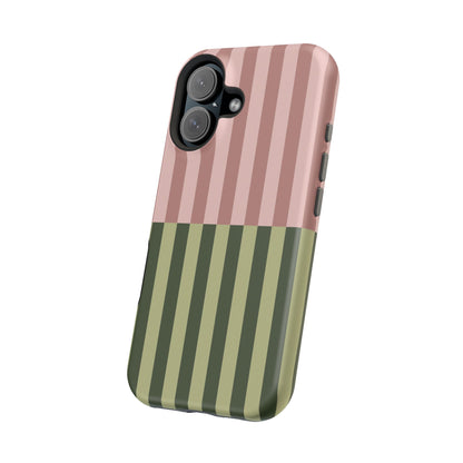 Pink & Green Stripe Phone Case