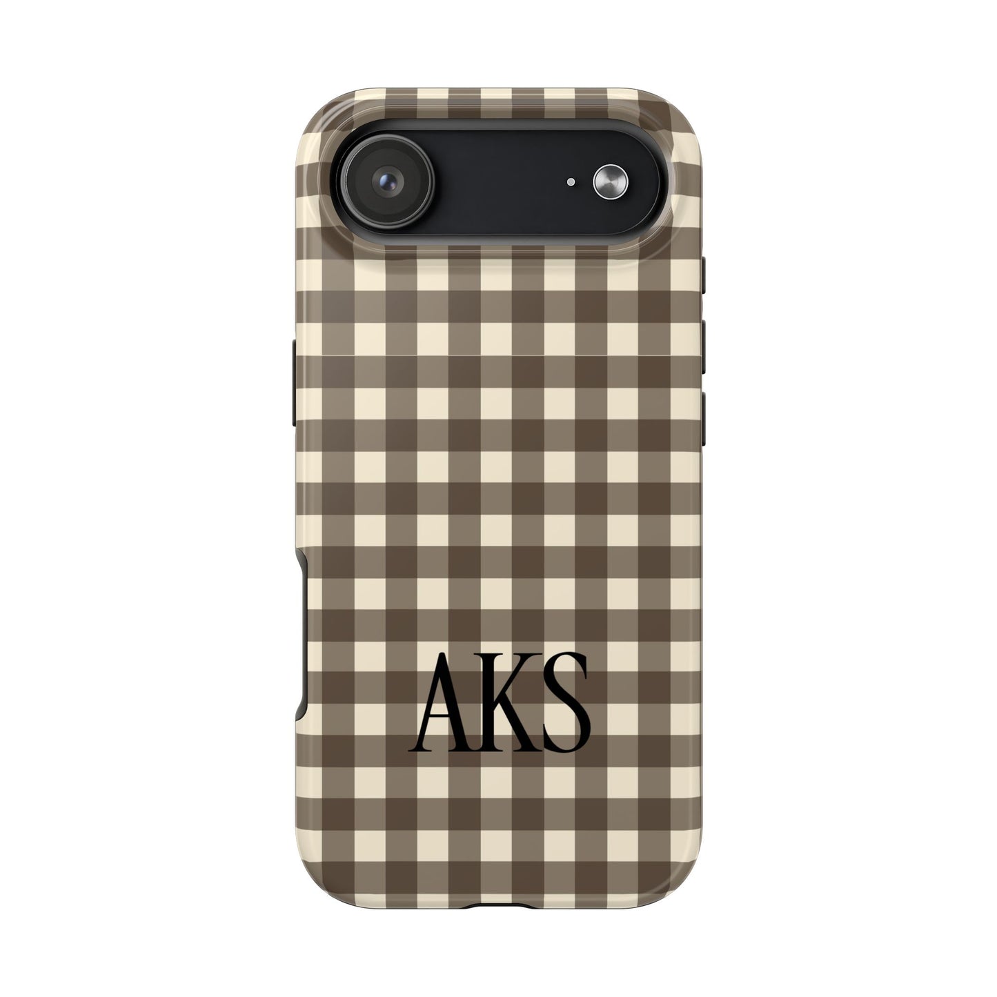 Customizable Brown Gingham Phone Case