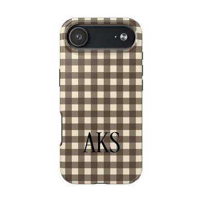 Customizable Brown Gingham Phone Case
